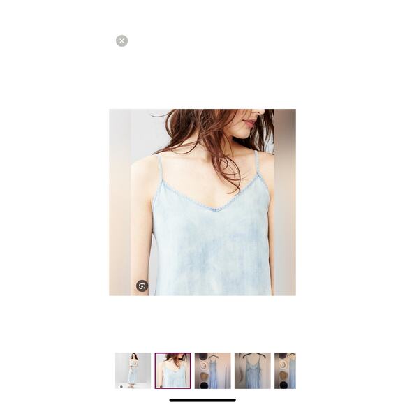 Gap Light Wash Midi Length Chambray Slip Dress M - Picture 2 of 8